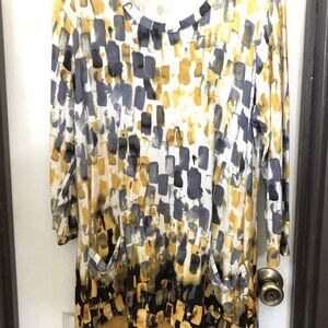LOGO by Lori Goldstein Knit Top Lace Trim Tunic
